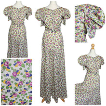 Load image into Gallery viewer, 1930s Rare Floral Garden Party Dress With Mutton Sleeves
