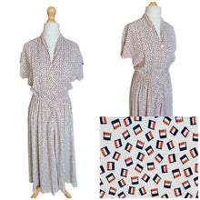 Load image into Gallery viewer, 1940s Rare Red, White and Blue French Flag Dress
