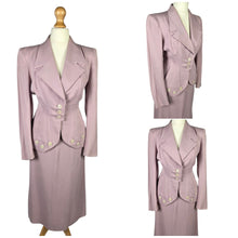 Load image into Gallery viewer, 1940s Rare Lilac/Dusky Pink Button Detail Suit
