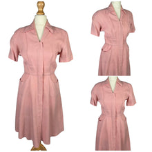 Load image into Gallery viewer, 1940s Pink Moygashel Zip Front Dress
