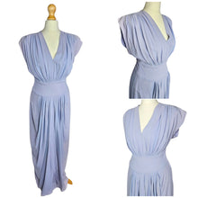 Load image into Gallery viewer, 1940s Lilac Crepe Wrap Front Long Dress
