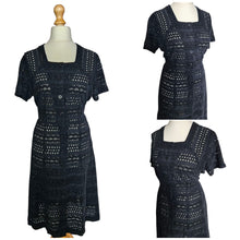 Load image into Gallery viewer, 1940s Black Borderie Anglais Dress
