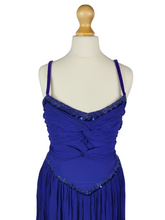 Load image into Gallery viewer, 1940s Purple/Blue Long Evening Dress With Sequins and Drape
