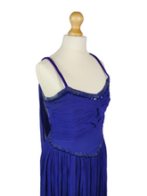 Load image into Gallery viewer, 1940s Purple/Blue Long Evening Dress With Sequins and Drape
