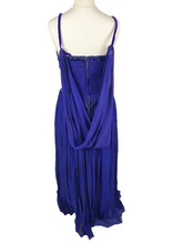 Load image into Gallery viewer, 1940s Purple/Blue Long Evening Dress With Sequins and Drape
