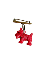 Load image into Gallery viewer, 1940s Red Celluloid Dog Brooch
