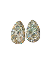 Load image into Gallery viewer, 1950s Confetti Lucite Teardrop Earrings
