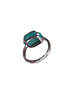 1930s Art Deco Green Glass Ring