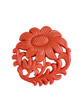 Load image into Gallery viewer, 1940s Coral Pink Celluloid Flower Brooch

