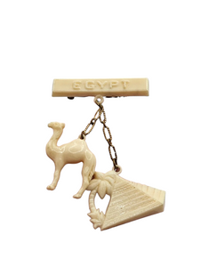 1940s Celluloid Egyptian Tourist Brooch