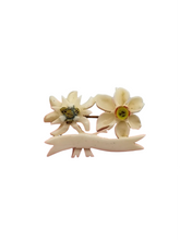 Load image into Gallery viewer, 1940s Carved Edelweiss and Daffodil Brooch
