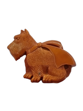 Load image into Gallery viewer, 1940s Rust/Orange Large Celluloid Dog Brooch
