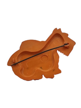 Load image into Gallery viewer, 1940s Rust/Orange Large Celluloid Dog Brooch
