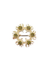 Load image into Gallery viewer, 1940s Carved Edelweiss Wreath Brooch
