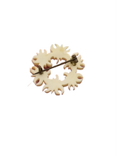 Load image into Gallery viewer, 1940s Carved Edelweiss Wreath Brooch
