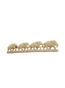 1940s Carved Row of Elephants Brooch