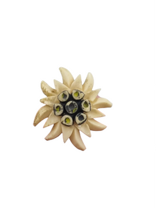 1940s Carved Edelweiss Tourist Brooch