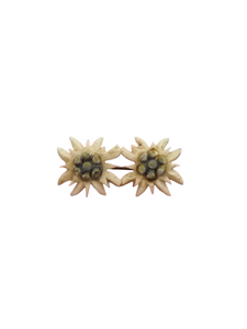 1940s Carved Double Edelweiss Brooch