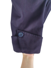 Load image into Gallery viewer, 1940s Navy Blue Gabardine Swing Coat With Huge Sleeves and Cuffs
