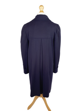 Load image into Gallery viewer, 1940s Navy Blue Gabardine Swing Coat With Huge Sleeves and Cuffs
