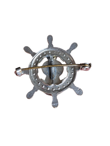 1930s King George VI Ships Wheel Coronation Brooch