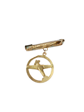 Load image into Gallery viewer, 1940s World War Two Gold Tone Plane Brooch
