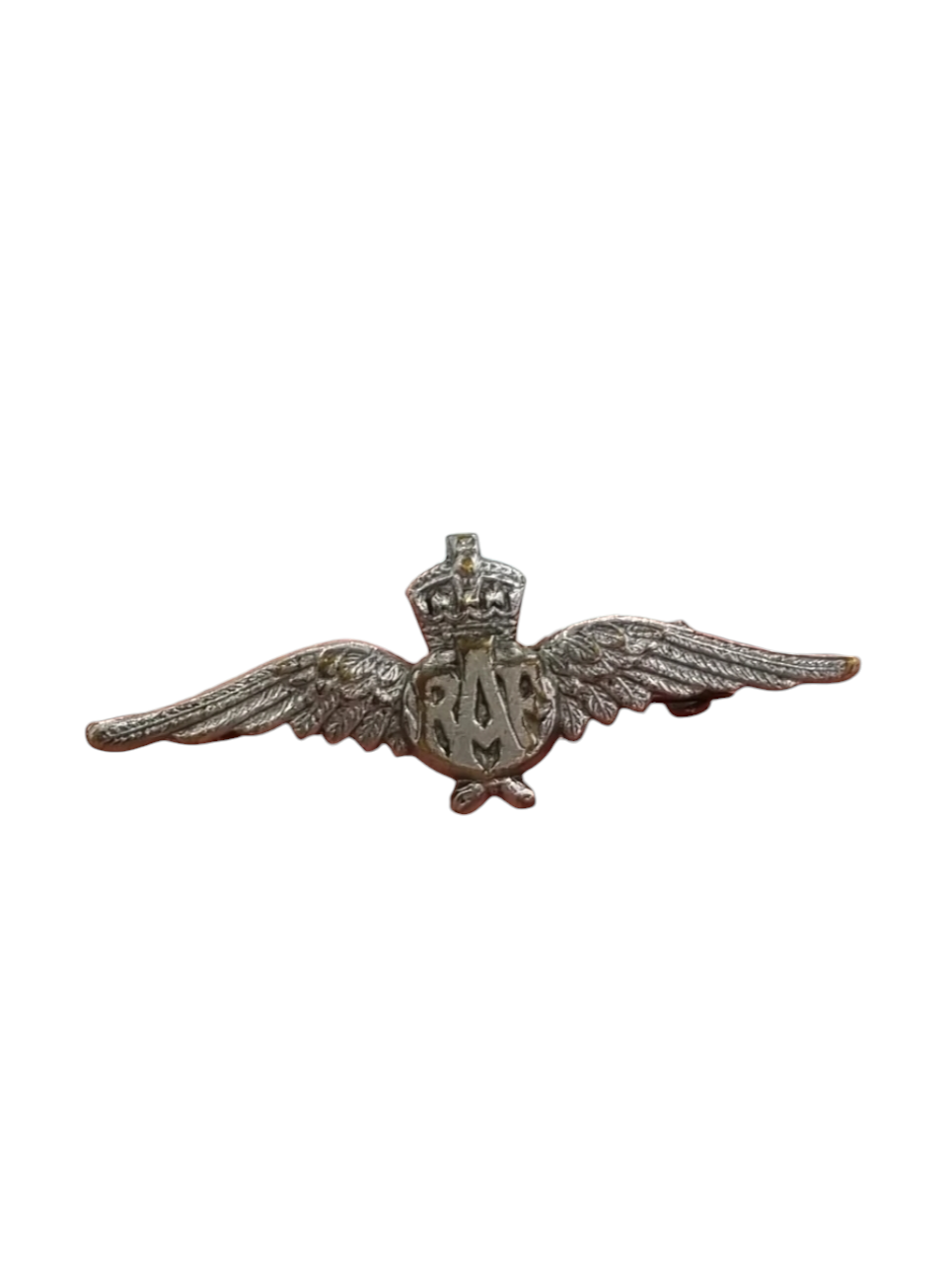 1940s World War Two RAF Small Silver Tone Sweetheart Brooch