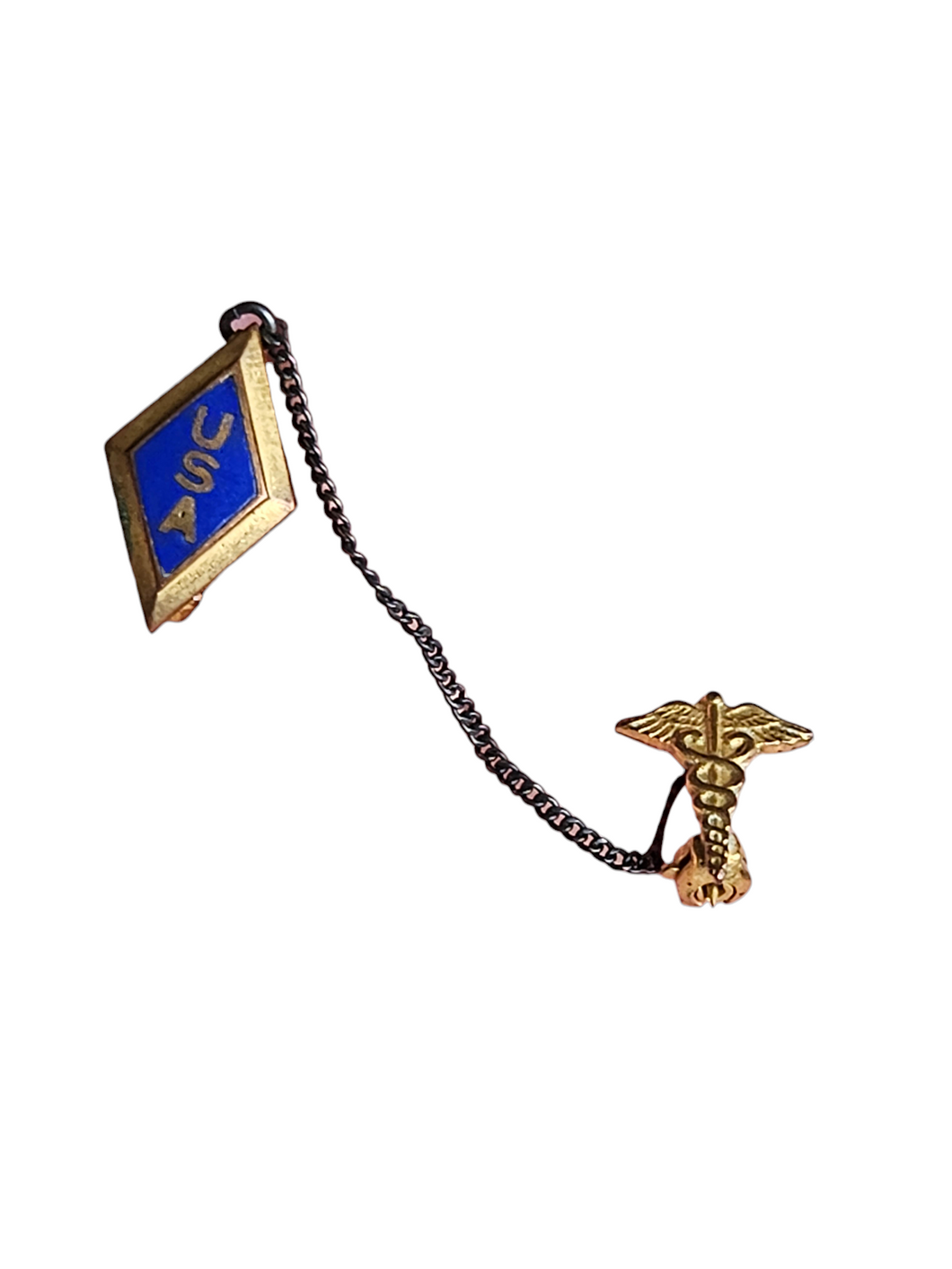 1940s World War Two US Medic Caduceus Brooch