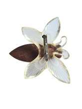 Load image into Gallery viewer, 1940s Huge Chunky Wood and Lucite Bug Brooch
