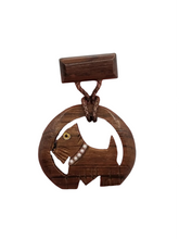 Load image into Gallery viewer, 1940s Huge Carved Wood Dog Brooch
