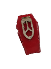 Load image into Gallery viewer, 1940s Chunky Red Textured Bakelite Dress Clip
