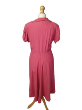 Load image into Gallery viewer, 1940s Bubblegum Pink Dress With Front Ruching
