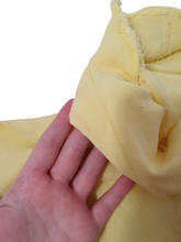 Load image into Gallery viewer, 1940s Yellow Linen Dress With Brown Detailing and Pockets
