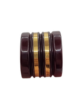 Load image into Gallery viewer, 1940s Chunky Chocolate Brown Bakelite and Brass Dress Clip
