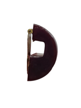 Load image into Gallery viewer, 1940s Chunky Chocolate Brown Bakelite and Brass Dress Clip
