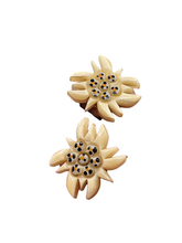 Load image into Gallery viewer, 1940s Carved Horn Edelweiss Earrings
