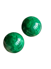 Load image into Gallery viewer, 1940s/1950s French Big Chunky Green Bakelite Earrings
