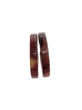 Load image into Gallery viewer, 1940s Dark Rhubarb and Custard Bakelite Hoop Earrings
