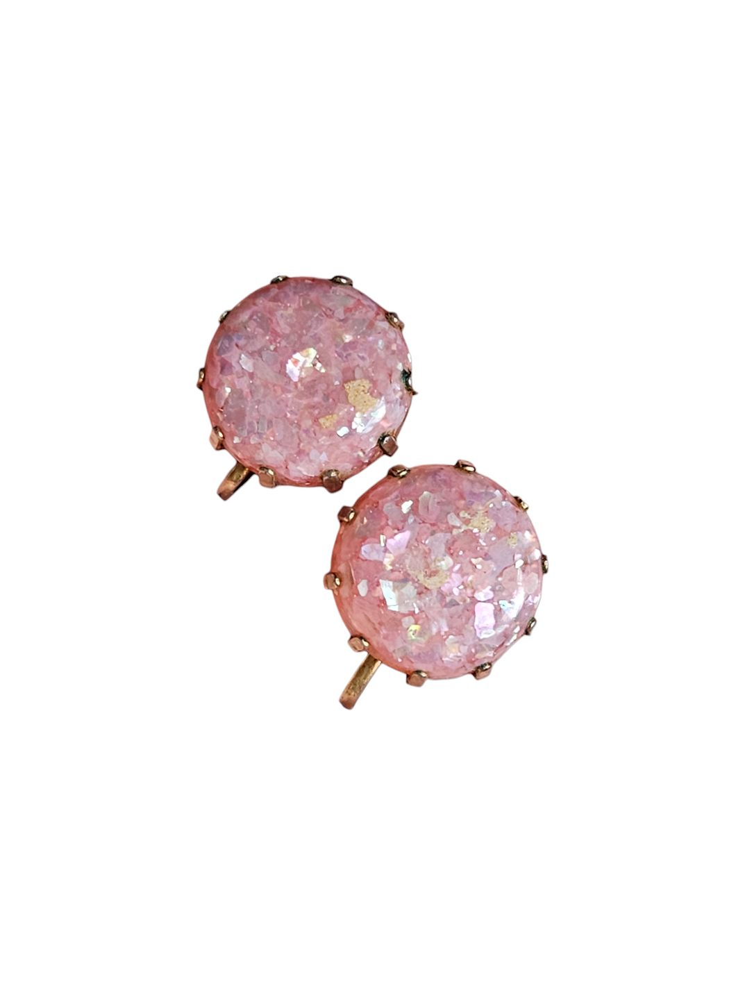 1950s Pink Confetti Lucite Earrings