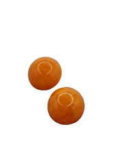 Load image into Gallery viewer, 1940s Marbled Orange Bakelite Earrings
