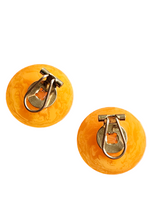 Load image into Gallery viewer, 1940s Marbled Orange Bakelite Earrings
