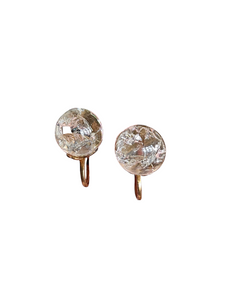 1930s Crackled Glass Screwback Earrings