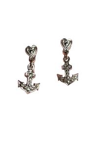 1930s Tiny Marcasite Anchor Earrings