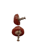 Load image into Gallery viewer, 1940s Caramel Brown Faceted Bakelite Earrings
