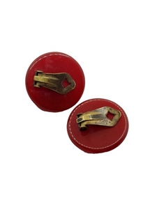 1940s Dark Red Bakelite Earrings