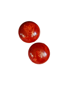 1940s Dark Red Marbled Bakelite Clip Earrings