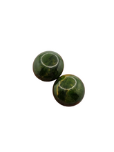 Load image into Gallery viewer, 1940s Green Marbled Bakelite Screwback Earrings
