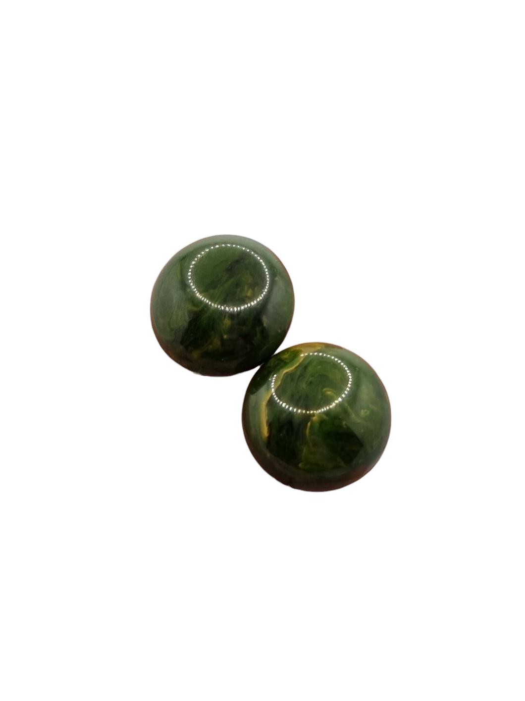 1940s Green Marbled Bakelite Screwback Earrings