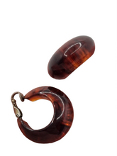 Load image into Gallery viewer, 1940s Huge Chunky Root Beer Bakelite Earrings
