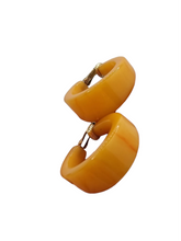 Load image into Gallery viewer, 1940s Huge Chunky Tequila Sunrise Orange/Yellow Bakelite Earrings
